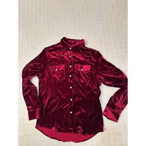 Monfrere Eastwood western shirt burgundy velvet size medium